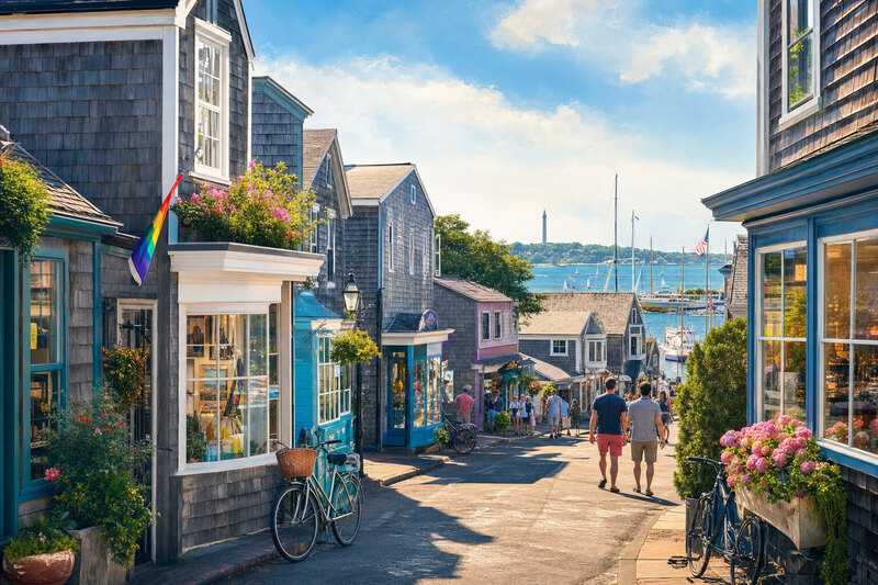 Commercial Street style town scene in Provincetown