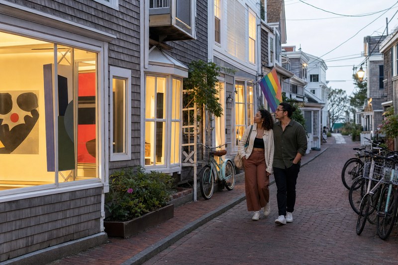 Evening gallery walk in Provincetown's East End