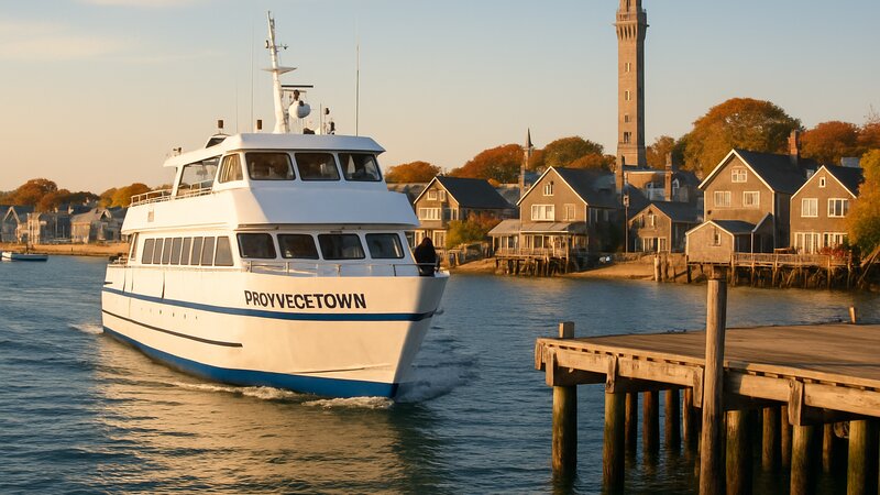 Provincetown ferry arrival scene