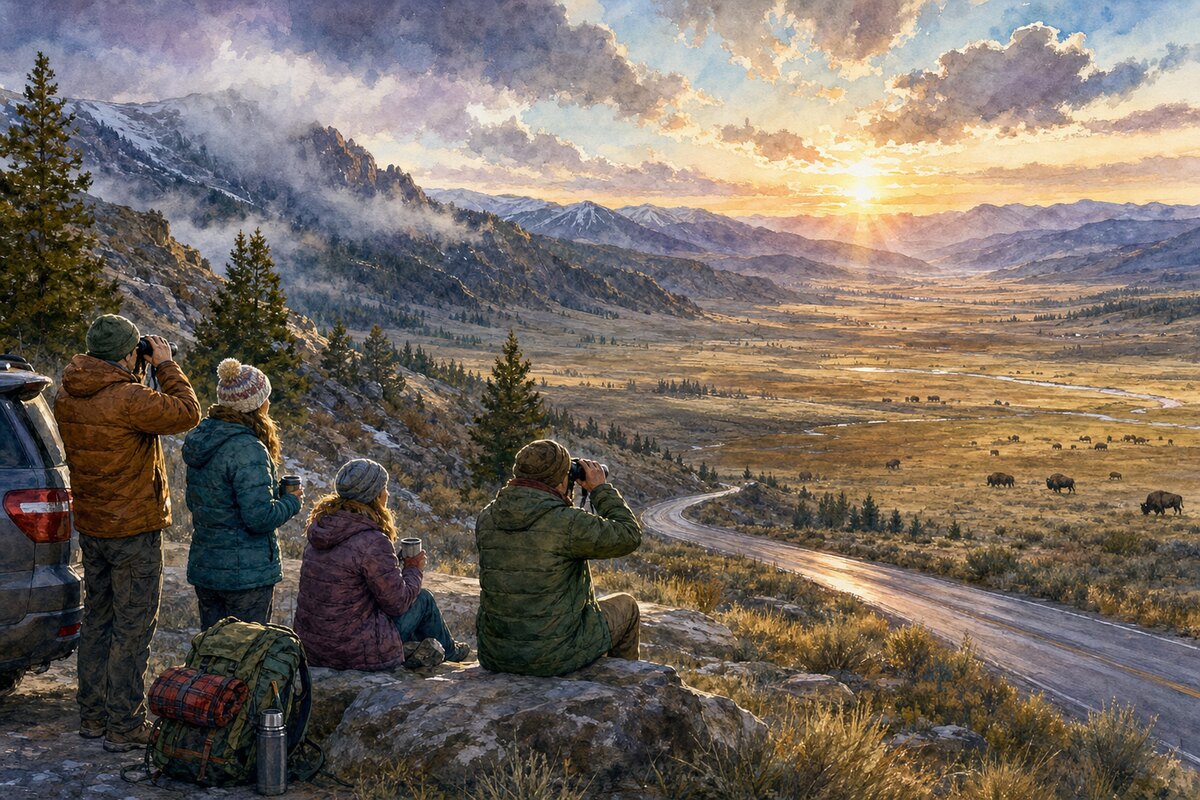 Lamar Valley wildlife and Beartooth road-status decision cue