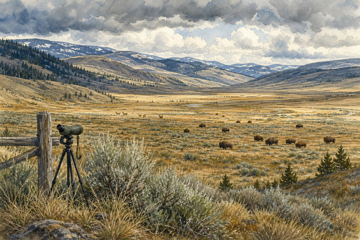 Lamar Valley wildlife and Beartooth road-status decision cue