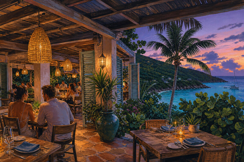 Dinner in Cruz Bay or Coral Bay