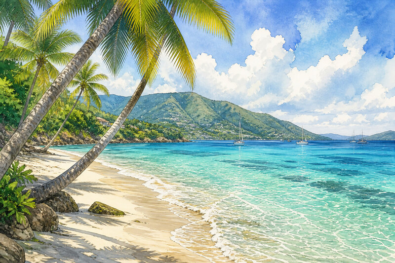 Sapphire Beach looking toward the cays east of St. Thomas