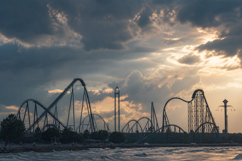 Cedar Point skyline from Lake Erie