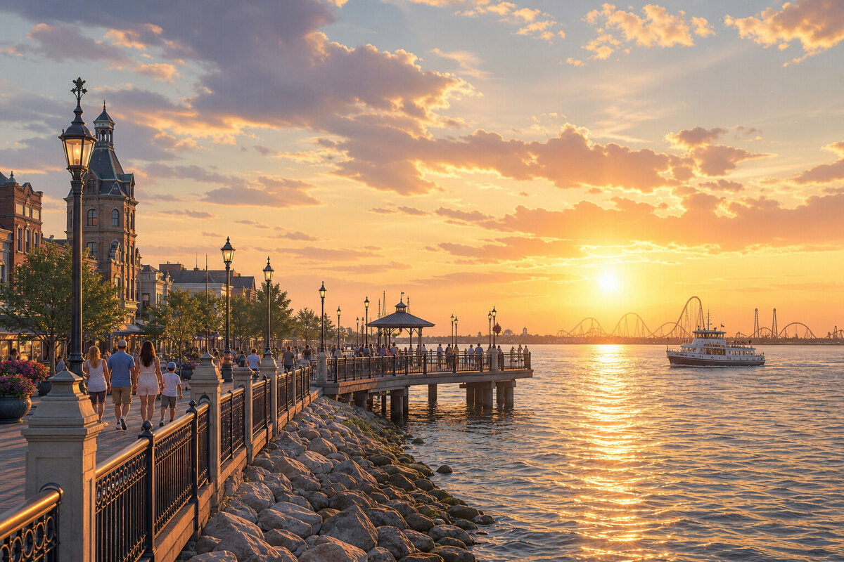 Jackson Street Pier at sunset