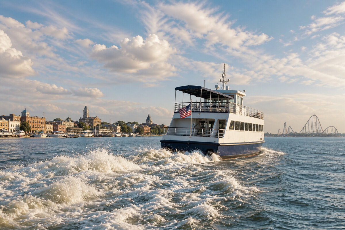 Passenger ferry leaving downtown Sandusky
