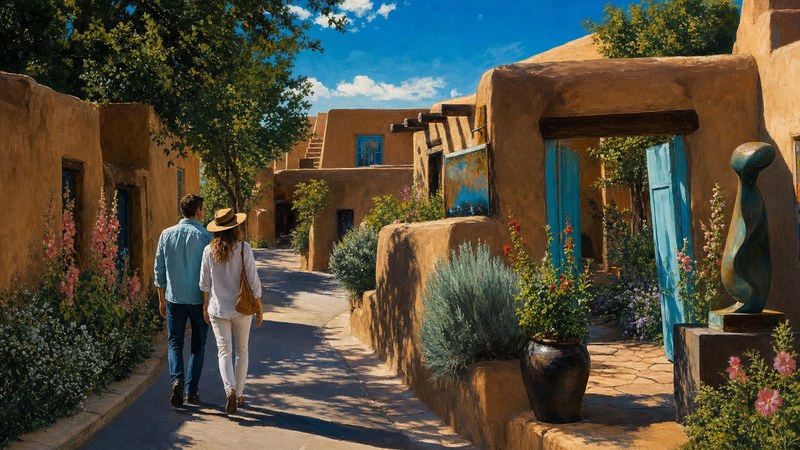 Follow Santa Fe’s art-and-adobe spine
