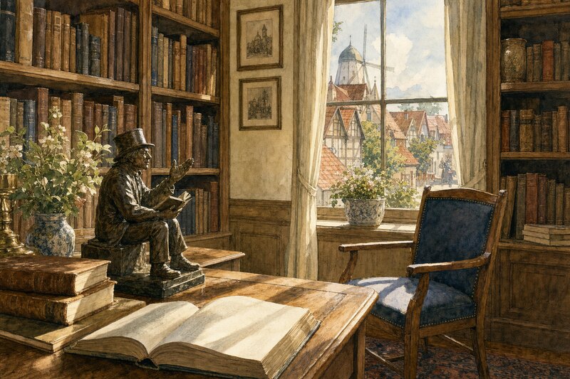 Contextual room illustrating Danish literary history