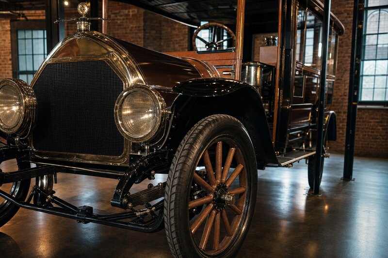 Contextual detail inspired by South Bend automobile manufacturing history