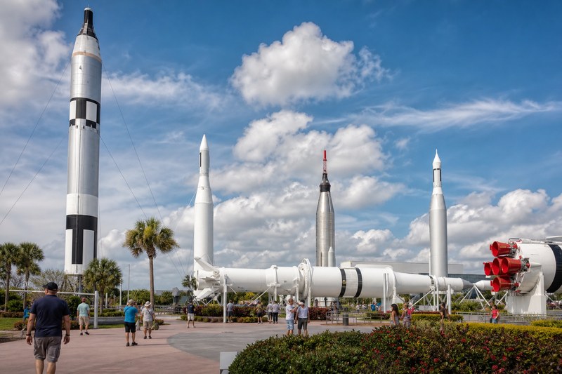 Rocket Garden displays at Kennedy Space Center Visitor Complex