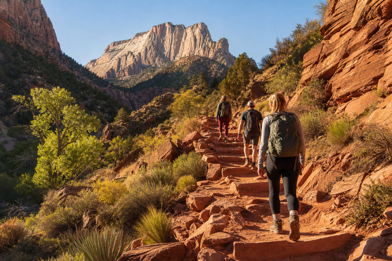 Springdale red-rock hiking scene near Zion