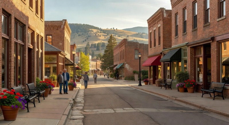 Steamboat Springs Old Town Main Street historic Western storefronts in summer