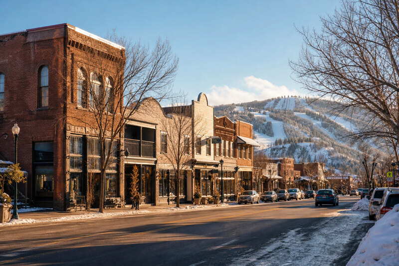 Steamboat Springs Old Town Main Street historic Western storefronts in summer