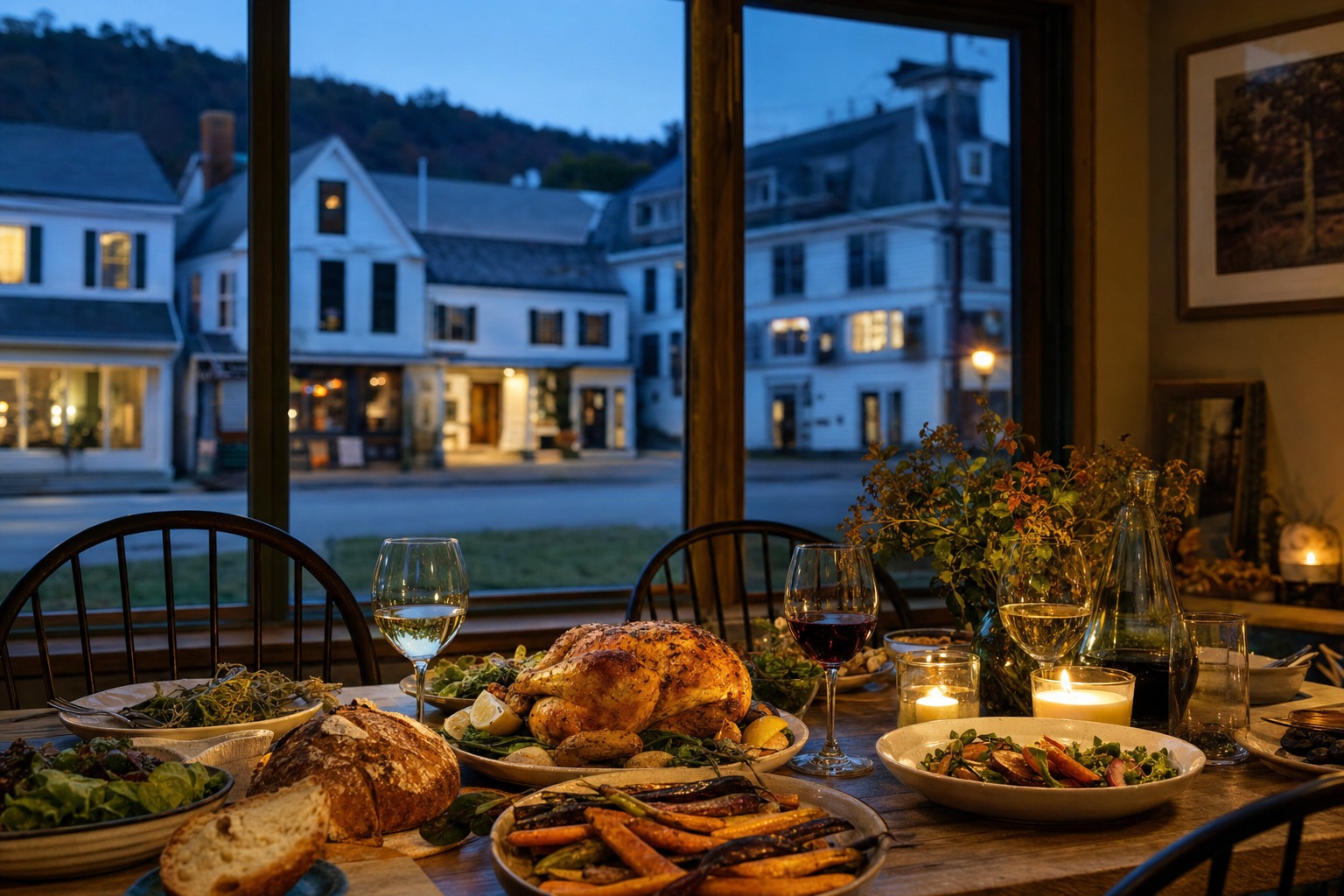 Contextual Berkshire farm-to-table dinner near Stockbridge