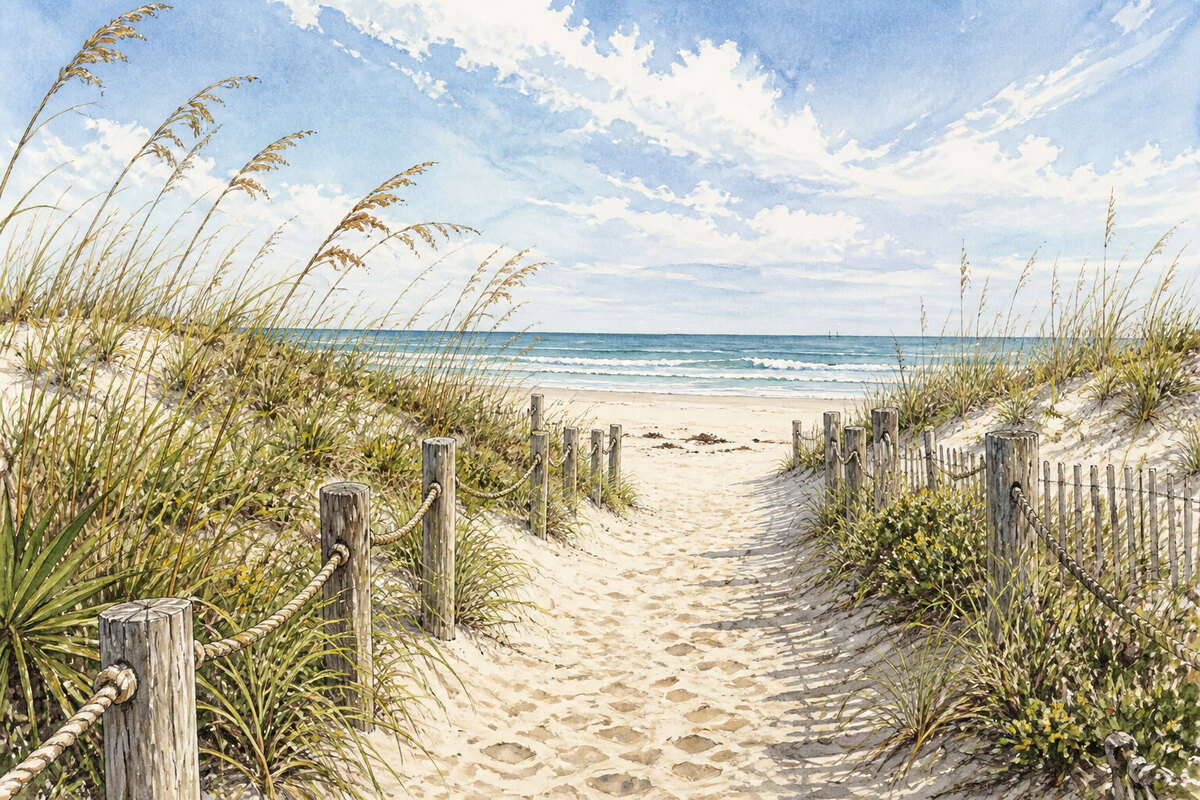 Station 18 path through dunes toward Sullivan's Island beach