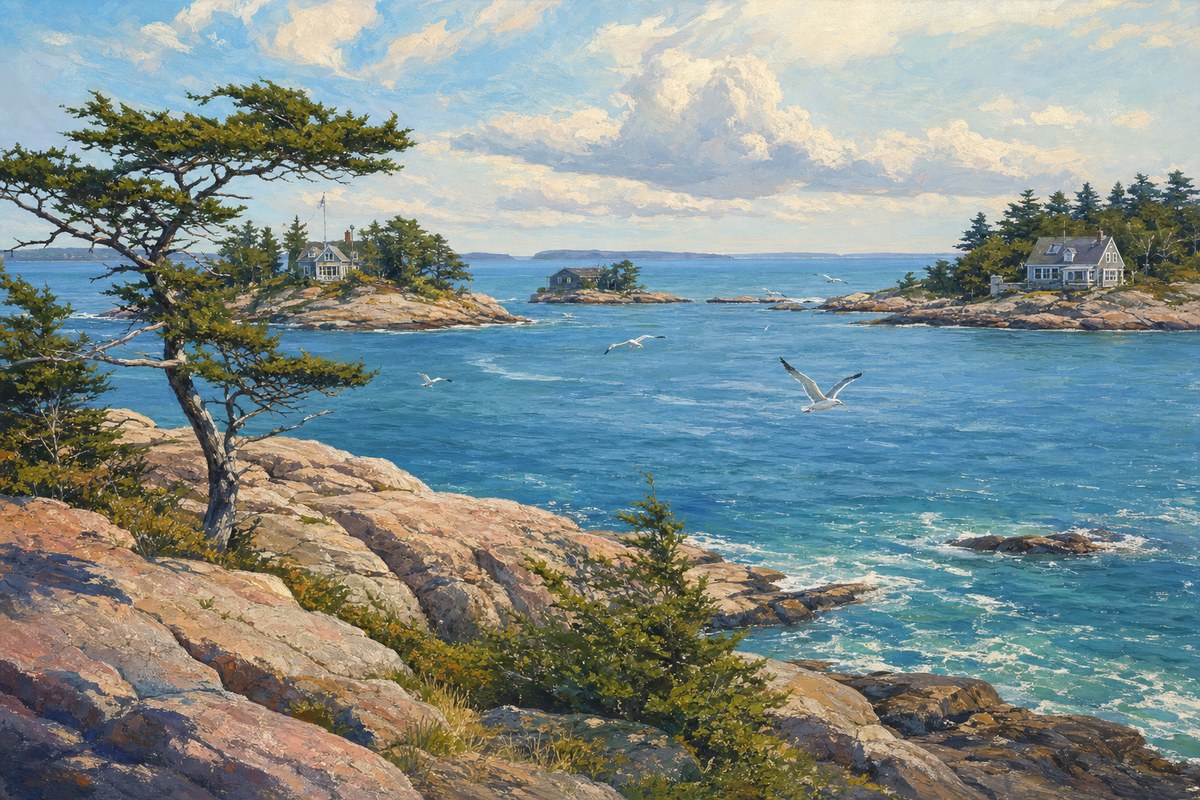 Open water beyond the protected Thimble Islands channels