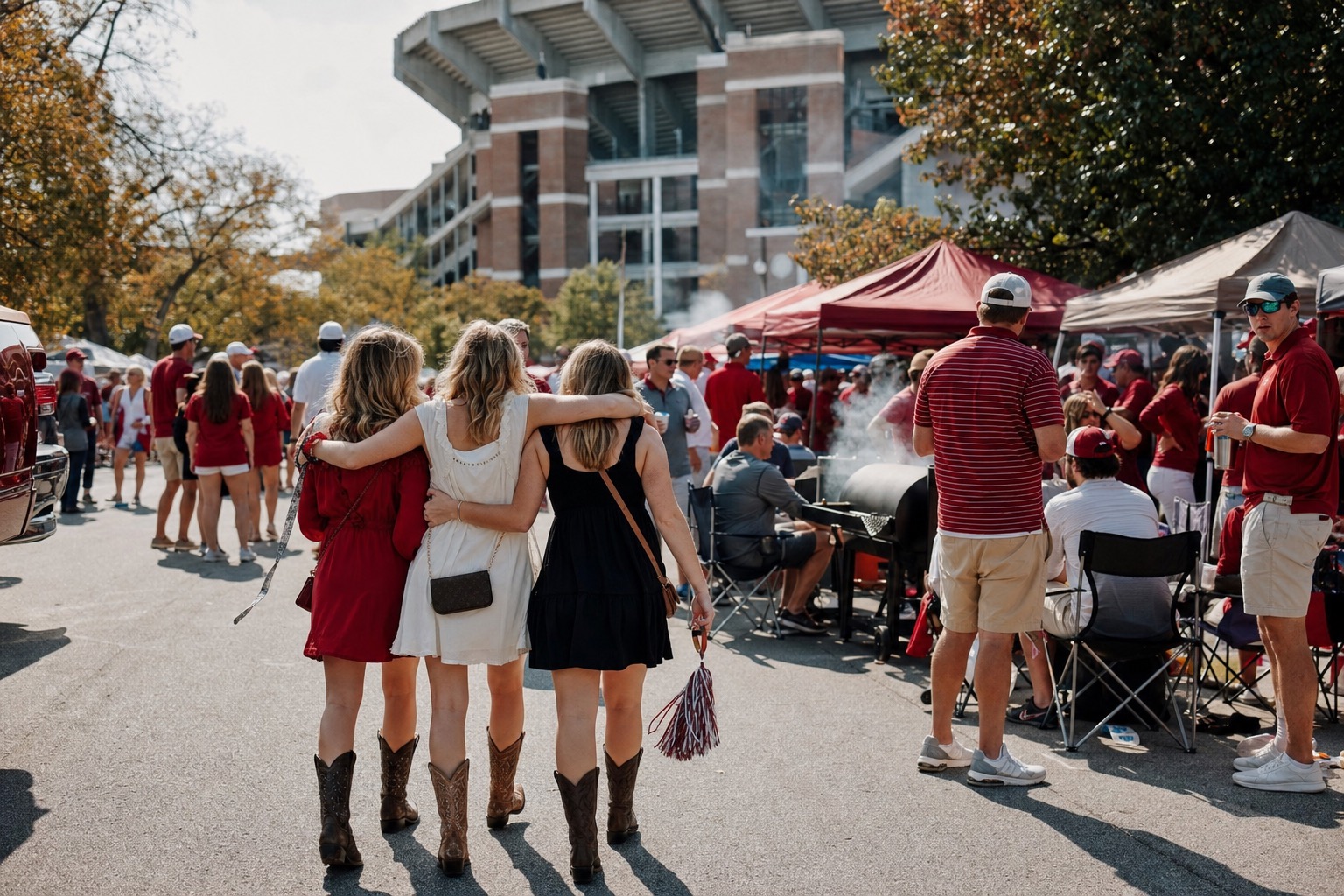 Tuscaloosa Alabama football weekend scene near campus