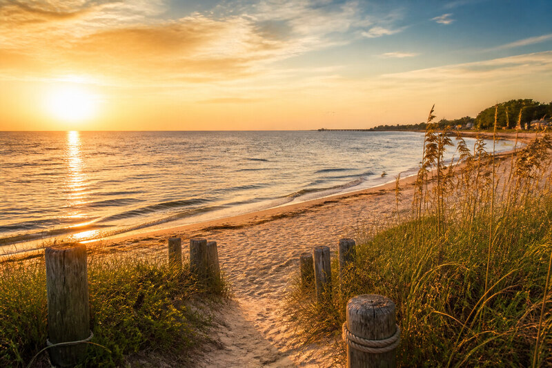 Calmer Chesapeake Bay shore north of the Virginia Beach Oceanfront