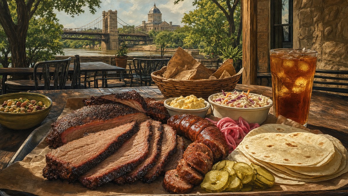 Central Texas barbecue meal in Waco