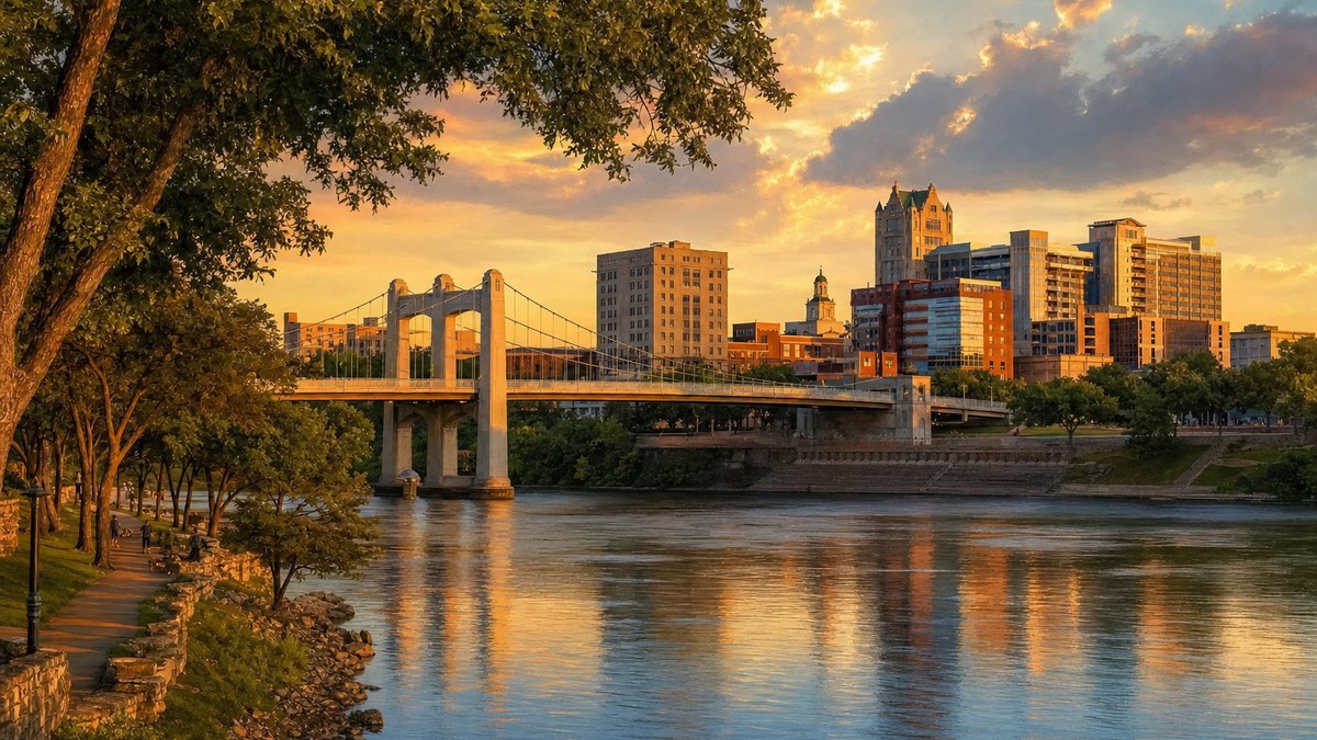 Waco skyline and Brazos River