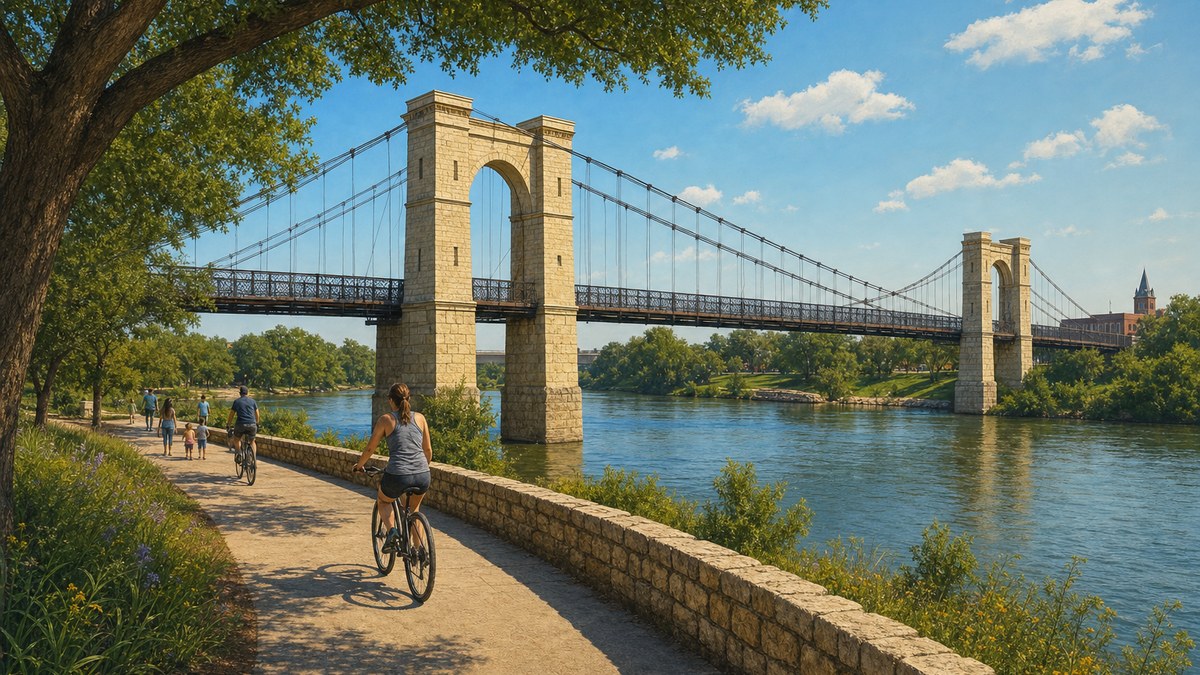 Waco Suspension Bridge and Brazos Riverwalk