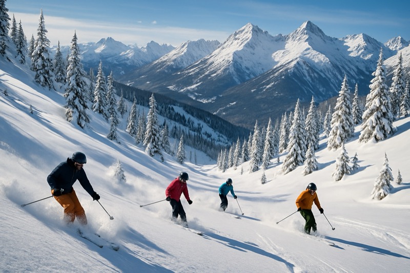 Whitefish ski slopes and alpine scenery
