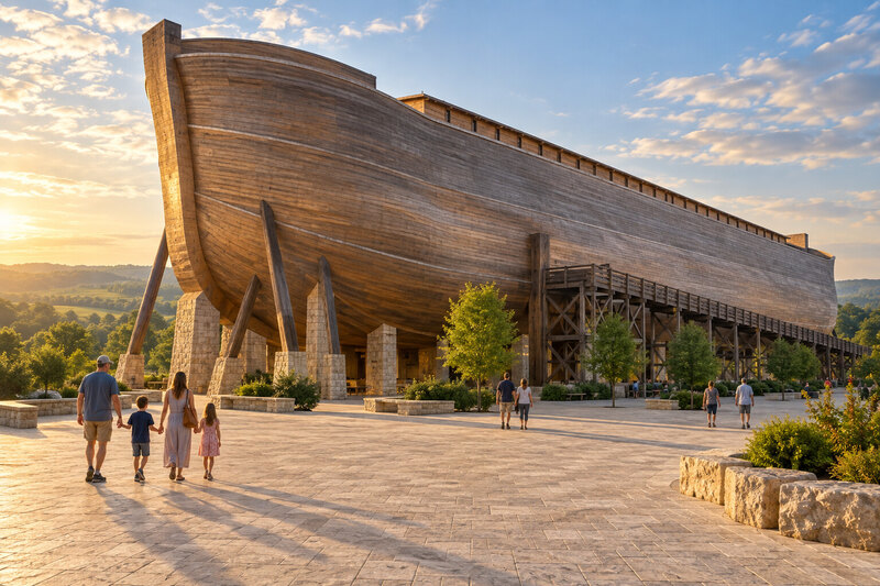 Painterly Ark Encounter exterior in soft northern Kentucky morning light