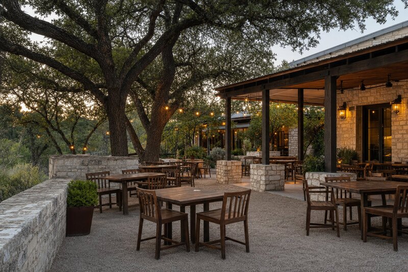 Outdoor Hill Country dining patio