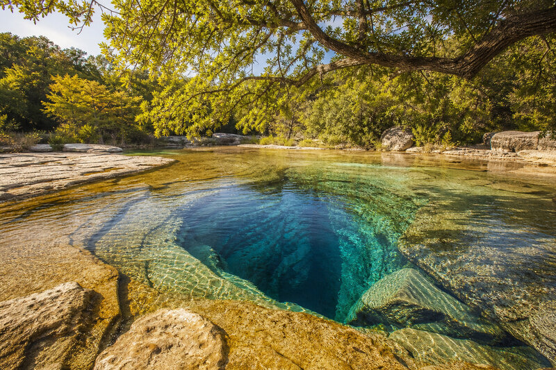 View of the spring at Jacob's Well Natural Area
