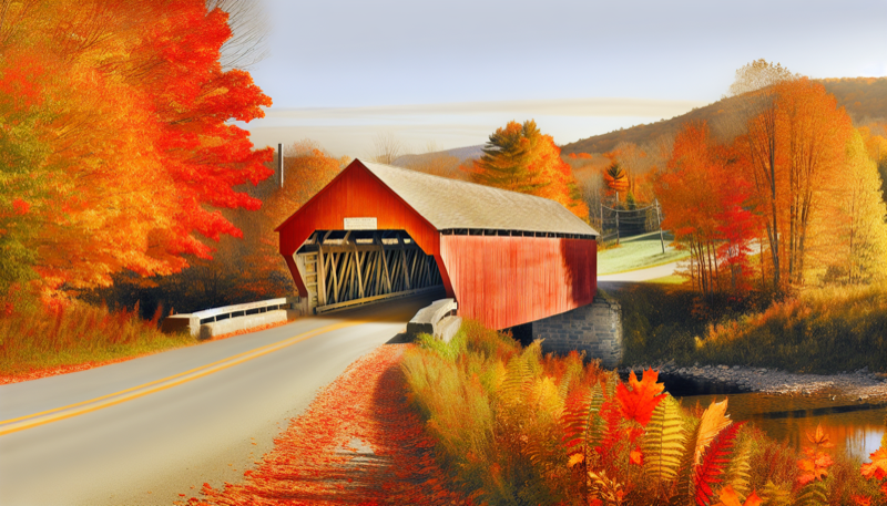 Route 4 fall foliage drive Woodstock Vermont
