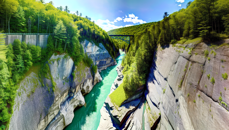 Quechee Gorge in fall Vermont