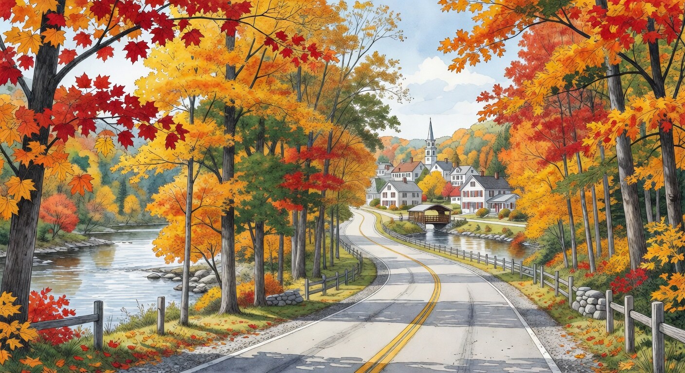 Covered Bridge Country Road