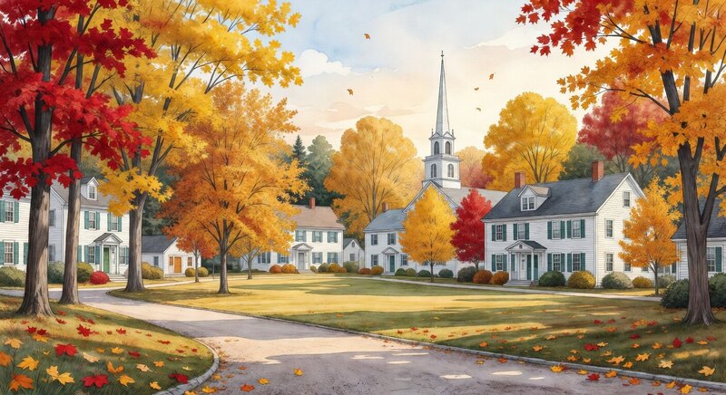 Woodstock, VT trip-planning scene